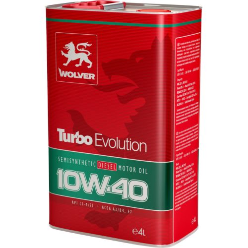 Wolver - ძრავის ზეთი Turbo Evolution 10W-40 4 ლ